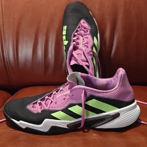 adidas Black, Pink & Neon Green Court Trainer Sneakers